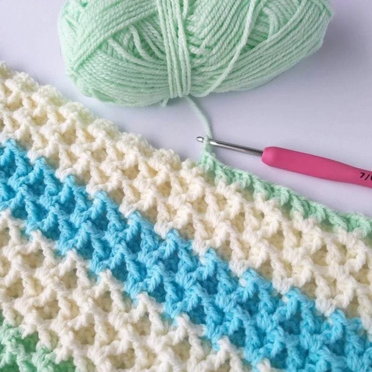 V Stitch Waffle Crochet Stitch Pattern