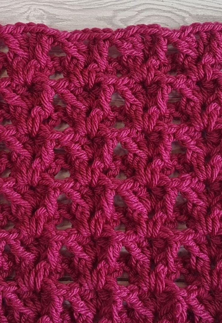 V Stitch Waffle Crochet Stitch Pattern