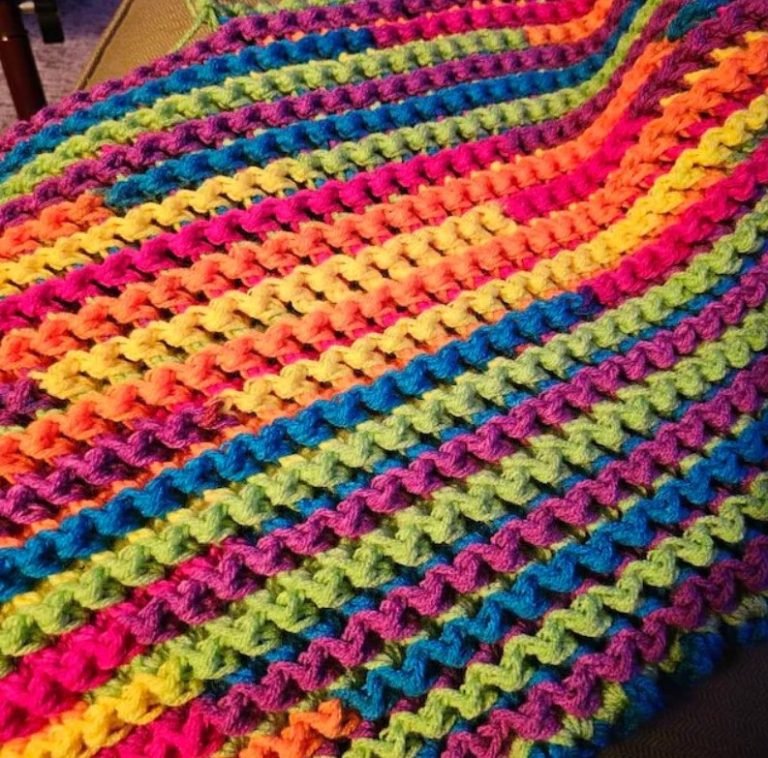 ZigZag Waffle Stitch Crochet Free Pattern